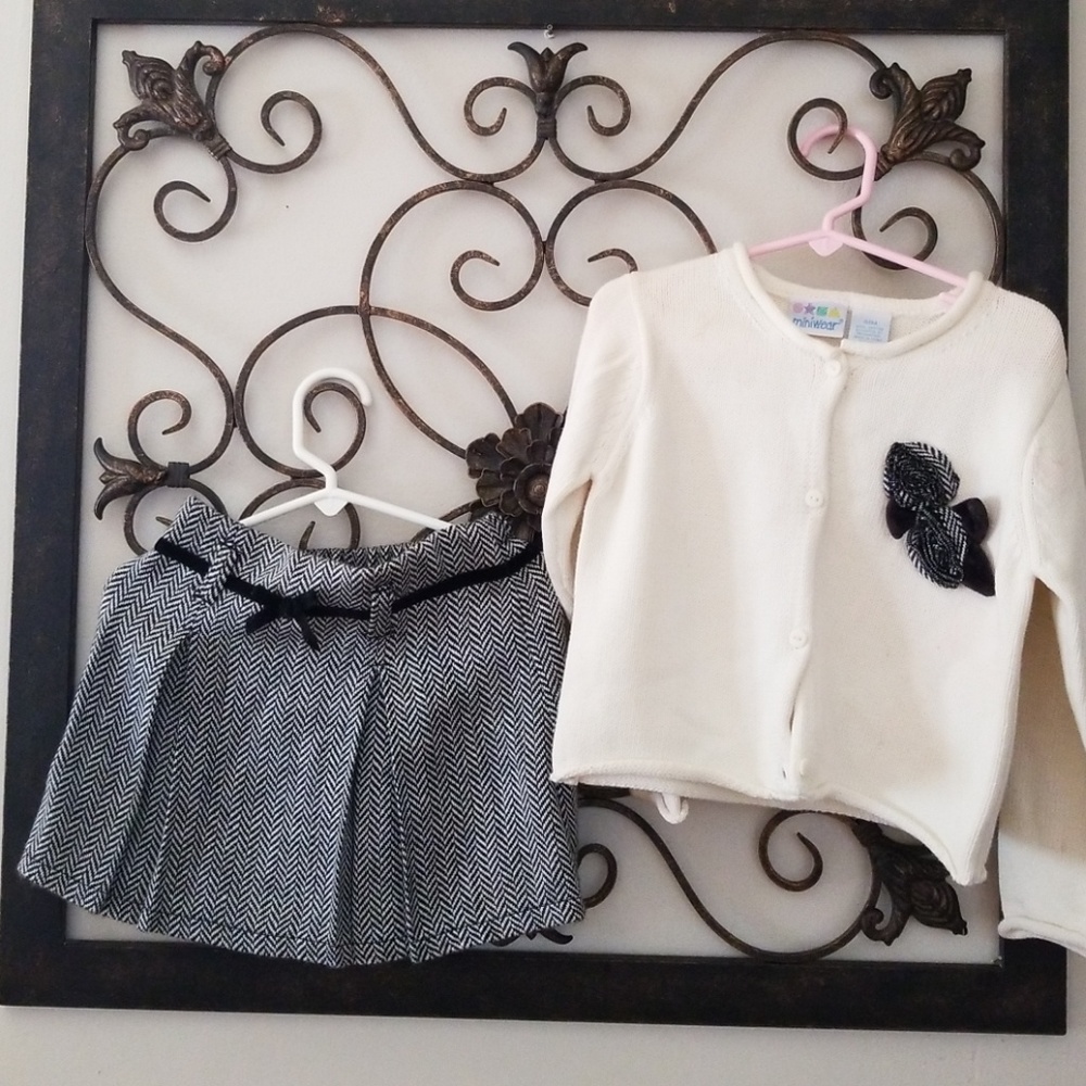 Black and Cream skirt/ sweater